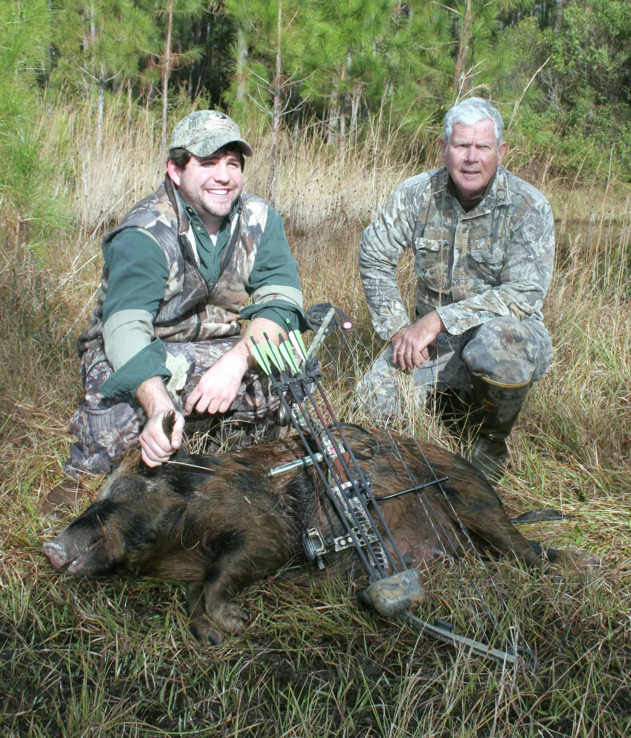 Wildlife mangers want to get rid of wild hogs, so bag limits and hunting seasons rarely exist. The wide-open hunting opportunity lends itself to more challenging methods, like archery and crossbow hunting.