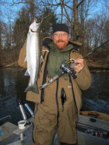 The author makes fall steelhead fishing a priority even during a season when there are so many great hunting and fishing options. He says a wiggling crankbait fished through a fish-holding section of river will often produce a memory like this.