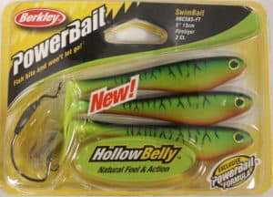 Paddle tail swimbaits like the Berkley HollowBelly are deadly on fall muskie.