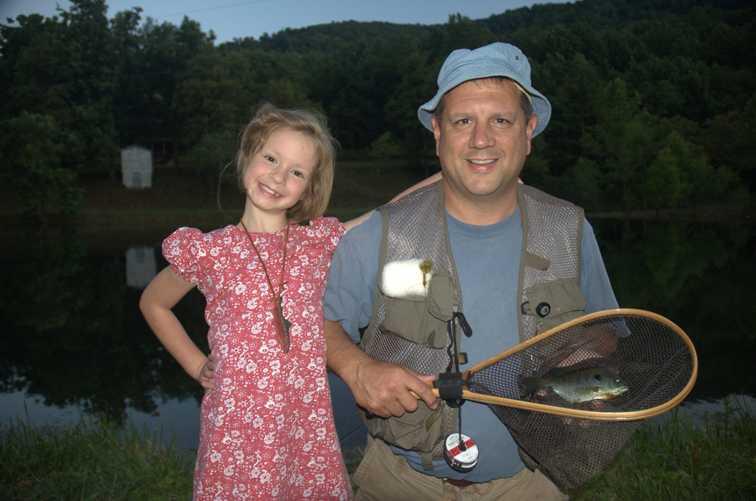 Working on the next generation of women fly anglers. The author out fishing with his daughter Maggie, who loves fishing.