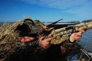 Shooting from rice fields blinds is often much easier than hunting timber simply because hunters can see working ducks so much better.