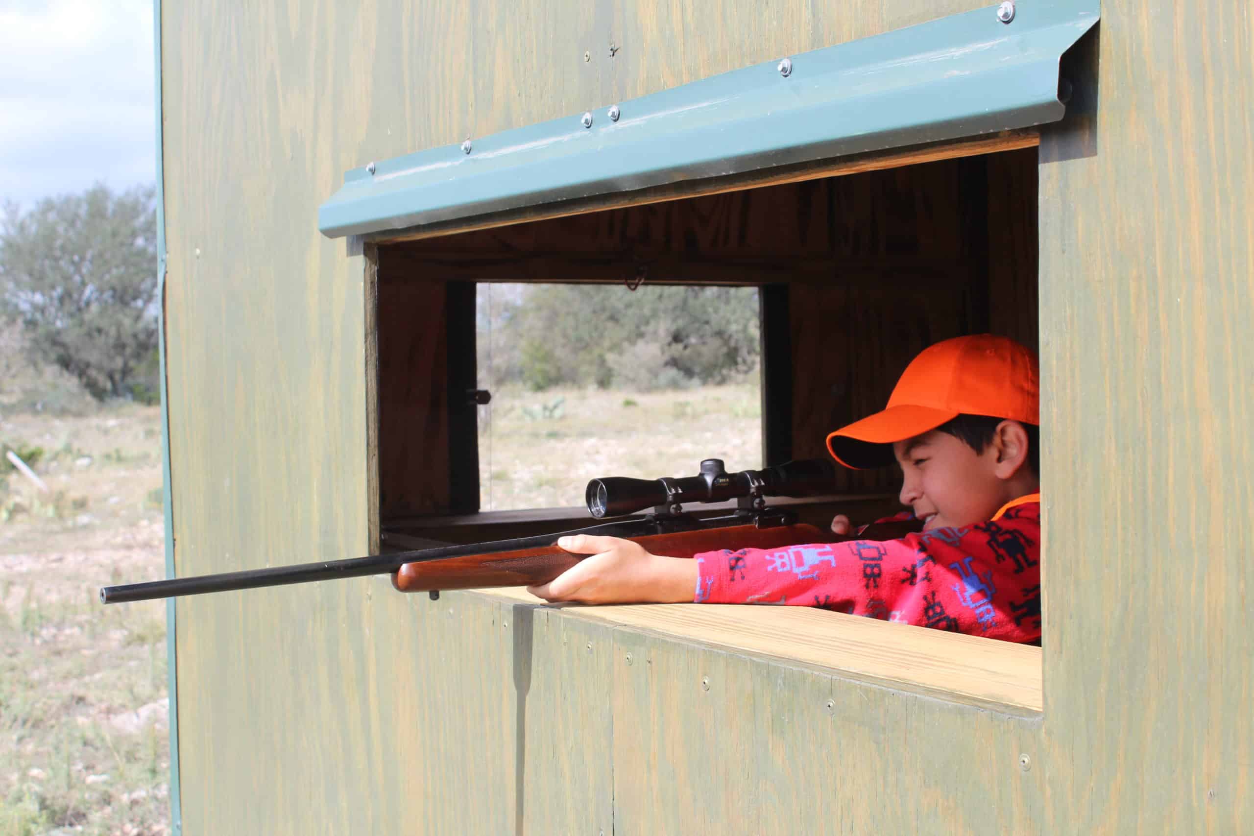 Josh Kelly, 9, of Garden Ridge, Texas, sets his sights on a target from a custom deer blind in the Texas Hill Country. The successful completion of this USA’s Work Boots on the Ground conservation project, in partnership with volunteers and donations from the Houston-area Union community, affords kids with mobility issues to experience the thrill of the hunt safely and comfortably. 