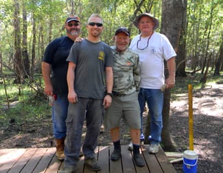 Mike Cramer (2nd from right) and fellow volunteers at the Trinity River NWR