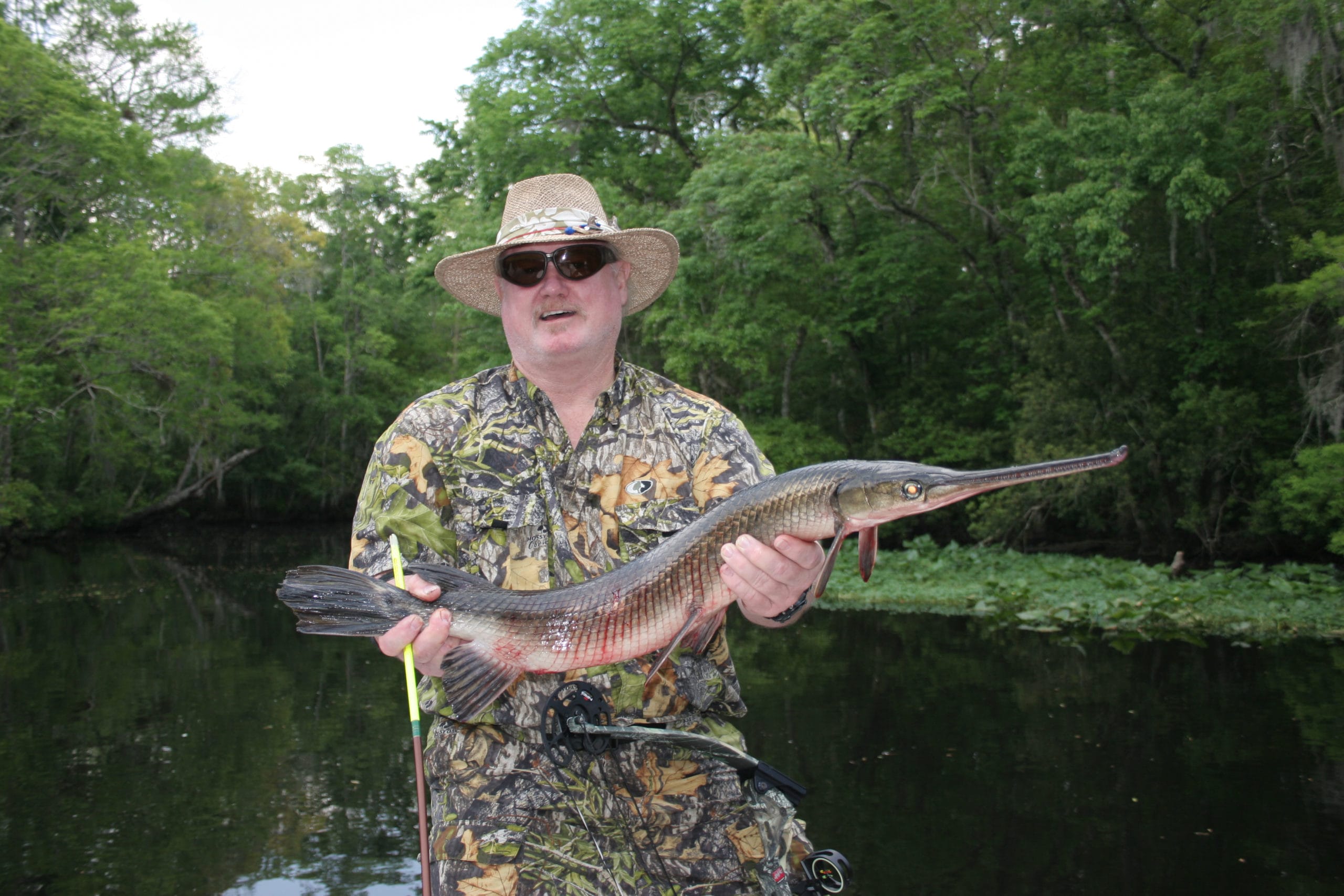 All gar are classed as rough fish. They are among the most popular targets of bowfishermen, especially in the summer when gar are found daylight and dark cruising or loafing in shallow water.