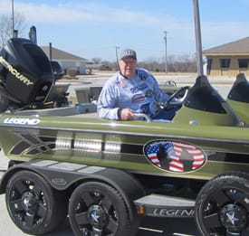 Leroy Shull in his custom Fishing for Freedom boat.
