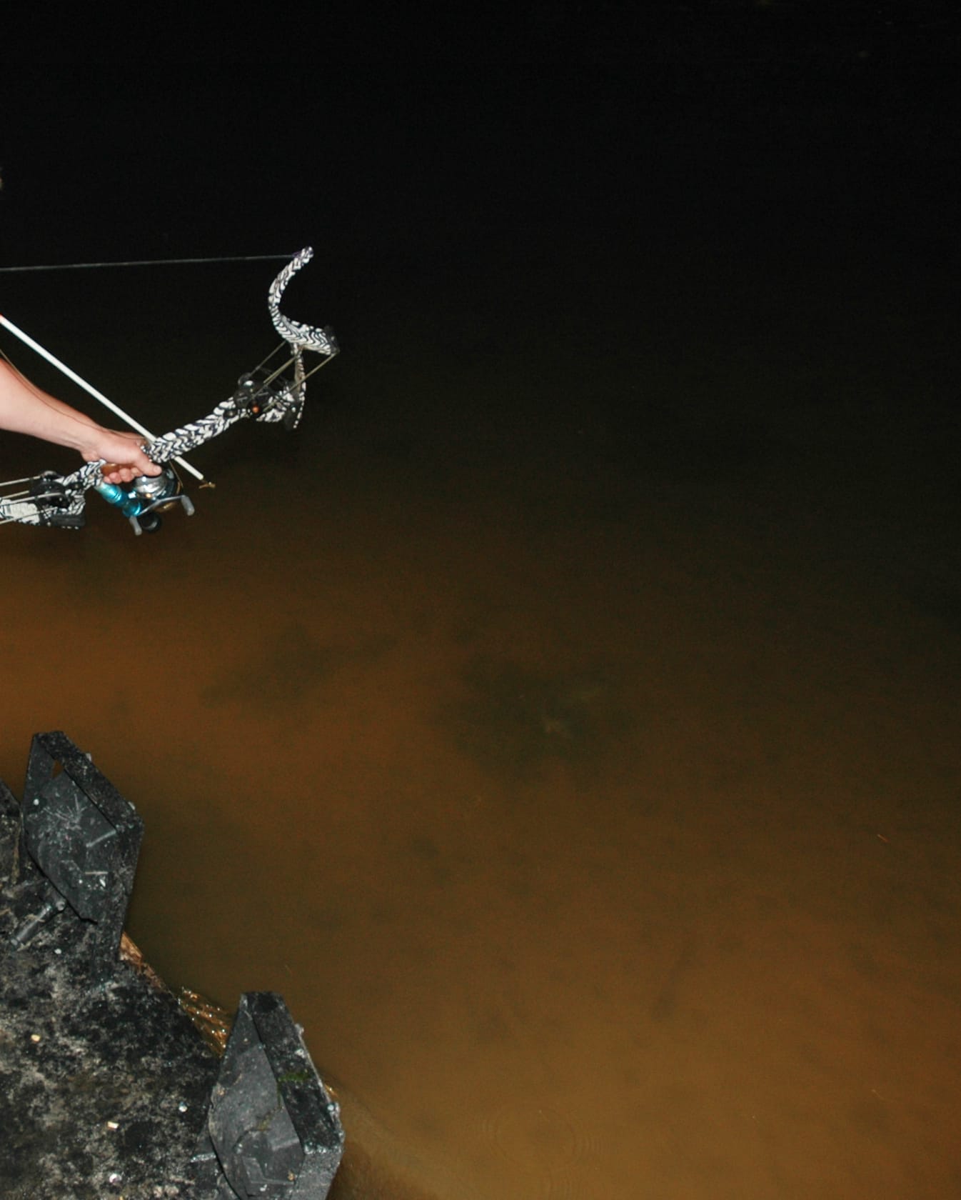 Aiming lower than a fish appears is necessary when bowfishing.