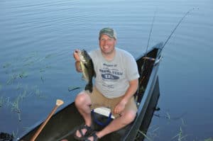 Wisconsin Bass Fishing in Canoe