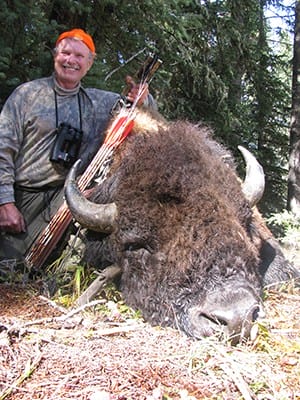 image: Chuck Adams with bison