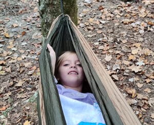 image: child in hammock