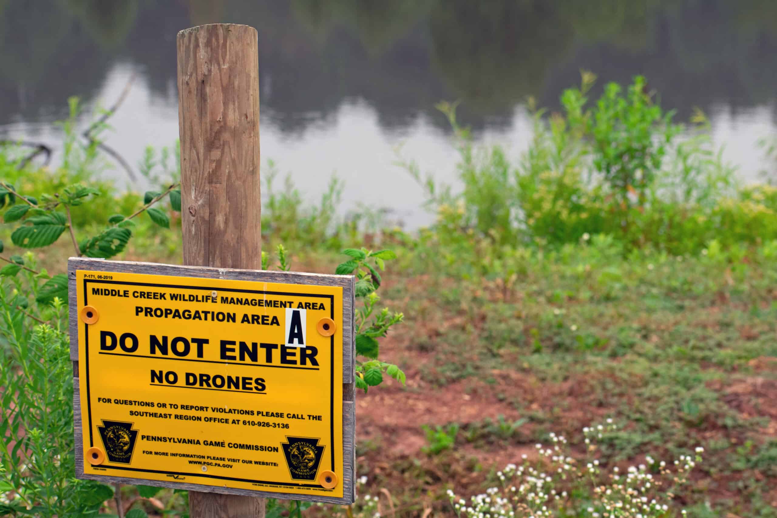 image: sign that says not drone usage