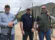 Kyle, Jacob and Larry Evenson prepare to shoot at the Arizona BCTC Sporting Clays Shoot.