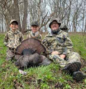 Todd Thacker harvesting a turkey